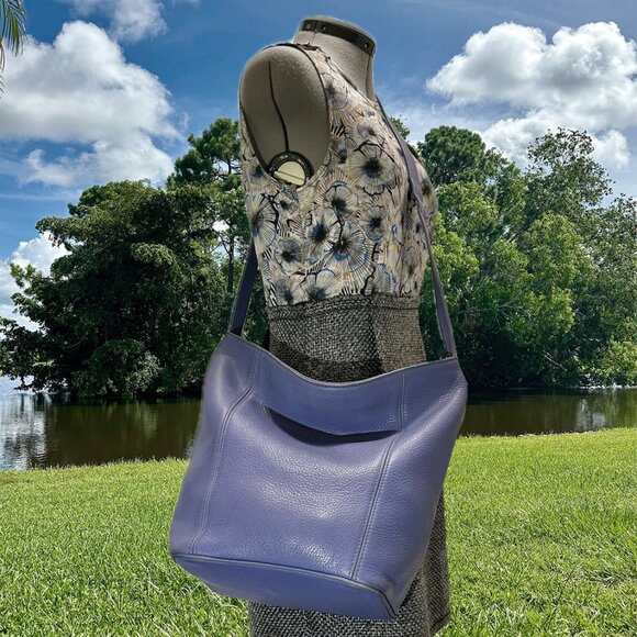 COACH Vintage 97 Sonoma Bucket Bag Periwinkle XL Slouchy Full Grain Leather 4927 - Picture 3 of 16